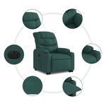 vidaXL Fauteuil inclinable électrique vert foncé tissu