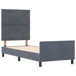 vidaXL Cadre de lit avec tête de lit Gris foncé 80 x 200 cm Velours