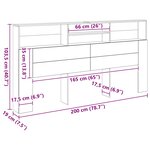 vidaXL Armoire de tête de lit chêne artisanal 200x19x103 5 cm