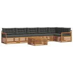 vidaXL Ensemble de canapés d'extérieur 7 pc Naturel et Anthracite
