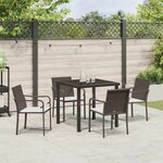 vidaXL Ensemble de salle à manger pour jardin 5 Pièces Marron Poly rotin