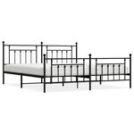 vidaXL Cadre de lit métal sans matelas avec pied de lit noir 193x203cm