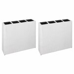 vidaXL Lits surélevés de jardin et 4 pots 2 Pièces Résine tressée Blanc