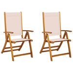 vidaXL Chaises pliables de jardin lot de 2 bois d'acacia et textilène