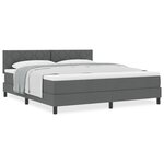 vidaXL Lit à Ressorts Box avec Matelas Gris Foncé 180x200 cm Tissu