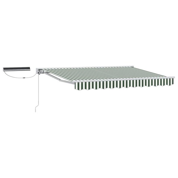 vidaXL Auvent rétractable électrique Vert et blanc 3 x 2 5 m