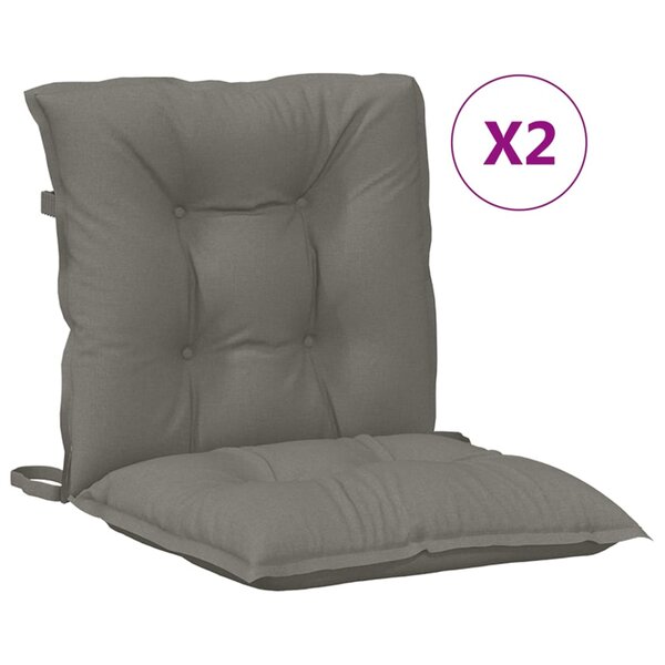 vidaXL Coussins de chaise à dossier bas lot de 2 gris foncé mélangé