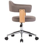vidaXL Chaises pivotantes à manger lot de 6 taupe bois courbé et tissu