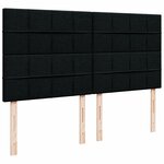 vidaXL Sommier à lattes de lit avec matelas Noir 200x200 cm Tissu