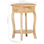 vidaXL Table d'appoint 37x37x61 cm Bois de manguier massif