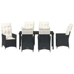 vidaXL Ensemble de salle à manger pour jardin 7 Pièces Noir Poly rotin