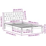 vidaXL Cadre de lit avec tête de lit rembourrée Marron 120 x 200 cm