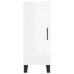 vidaXL Buffet haut Blanc brillant 34 5x34x180 cm Bois d'ingénierie