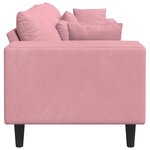 vidaXL Canapé en velours avec coussin Rose 209 cm Velours