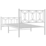 vidaXL Cadre de lit métal sans matelas et pied de lit blanc 107x203 cm