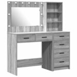 vidaXL Table de Toilette avec tiroir Gris clair 78.5 x 41 x 135 cm