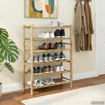 vidaXL Rack à chaussures 68 x 28 x 96 cm Bambou Naturel