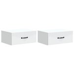 vidaXL Cabinet de chevet mural 2 Pièces Blanc 49 x 34 5 x 20 cm
