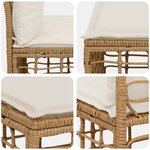 vidaXL Unité de canapé sans accoudoir modulable pour extérieur Naturel