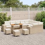 vidaXL Ensemble de canapé de jardin 13 Pièces Beige polyrotin