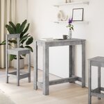 vidaXL Table de bar gris béton 102x50x103 5 cm bois d'ingénierie