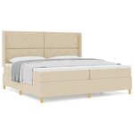 vidaXL Lit à Ressorts avec matelas Crème 200 x 200 cm tissu