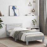 vidaXL Cadre de lit avec LED Gris béton 80 x 200 cm Bois d'ingénierie