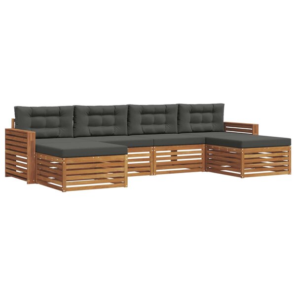 vidaXL Ensembles de canapés avec coussin 6 Pièces Naturel et Anthracite