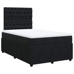 vidaXL Sommier à lattes de lit avec matelas noir 120x190 cm velours
