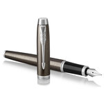 PARKER IM Stylo plume  espresso intense  plume fine  encre bleue  Coffret cadeau