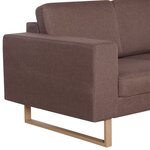 vidaXL Canapé à 3 places tissu marron