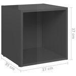 Vidaxl ensemble de meubles tv 6 pièces gris brillant aggloméré