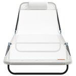 vidaXL Chaises longues pliantes 2 Pièces avec repose-tête crème Textilène