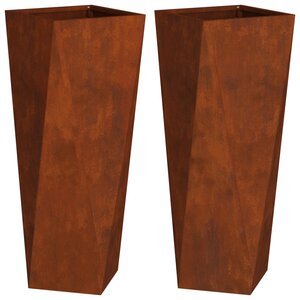 vidaXL Jardinière 2 Pièces Rouillé 30 x 30 x 75 cm