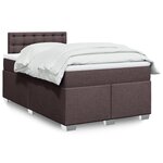 vidaXL Sommier à lattes de lit et matelas marron foncé 120x190cm tissu