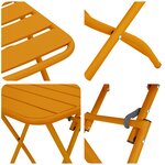 Ensemble de bistro pliable 3 pièces moutarde en acier