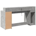 vidaXL Bureau et lumières LED gris béton 160x55x91cm bois d'ingénierie