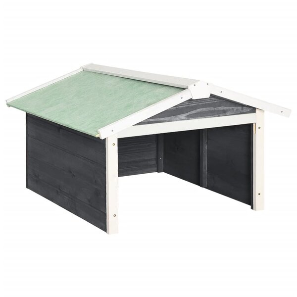 vidaXL Garage de tondeuse à gazon 72x87x50 cm Gris et blanc Sapin
