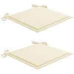 vidaXL Chaise à bascule avec coussin crème Bois de teck solide