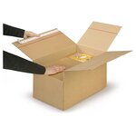 Caisse carton brune à hauteur variable et montage instantané avec fermeture adhésive 30 5x21 5x32 cm (lot de 25)