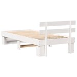 vidaXL Cadre de lit Blanc 90 x 190 cm Bois massif en pin