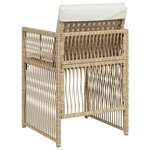 vidaXL Chaises de jardin avec coussins lot de 4 beige résine tressée