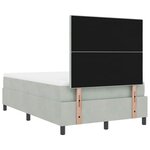 vidaXL Lit à ressorts avec matelas Gris clair 120 x 200 cm tissu
