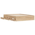 vidaXL Cadre de lit et tiroirs chêne sonoma 150x200 cm bois ingénierie