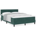 Lit à ressorts vidaXL avec matelas vert foncé 160x200 cm en velours