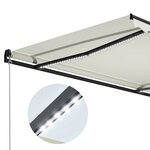 vidaXL Auvent manuel rétractable avec LED 300x250 cm Crème