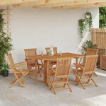 vidaXL Ensemble de salle à manger pour jardin 7 Pièces Marron