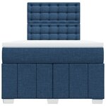 vidaXL Sommier à lattes de lit avec matelas Bleu 120x200 cm Tissu
