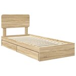 vidaXL Lit de Rangement Chêne Sonoma 75 x 190 cm Bois d'ingénierie