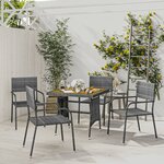 vidaXL Mobilier à dîner d'extérieur 5 Pièces Résine tressée Gris